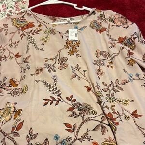 Maurices Floral Blouse in Soft Pink and Multicolor